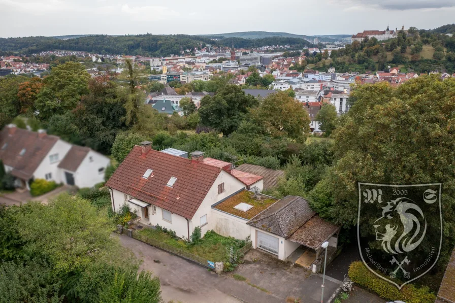 Ansicht - Haus kaufen in Heidenheim an der Brenz - EFH mit gr. Grundstück – Top Lage mit unverbaubarem Schloss- u. Weitblick in HDH