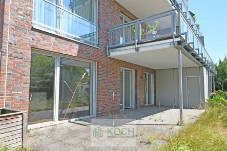 Terrasse - Wohnung kaufen in Bremerhaven / Geestemünde - 3,5-Zímmer-ETW am Bürgerpark mit großer Terrasse und Carport