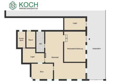 Grundriss - Büro/Praxis mieten in Bremerhaven / Geestemünde - noch "frei" gestaltbare Gewerbefläche (Werkstatt/Büro/Lager) in zentraler Lage