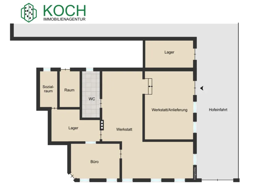 Grundriss - Büro/Praxis mieten in Bremerhaven / Geestemünde - noch "frei" gestaltbare Gewerbefläche (Werkstatt/Büro/Lager) in zentraler Lage