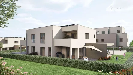 Außenvisualisierung - Haus kaufen in Tiefenbronn - Bezugsfertige Doppelhaushälfte in Tiefenbronn-Lehningen – Modernes Wohnen in ruhiger Lage