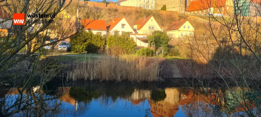 Außenansicht mit Wasser - Haus kaufen in Havelberg - Dieses Haus wird Sie überraschen! - Ein wahres Raumwunder, mit direktem Zugang zum Wasser !