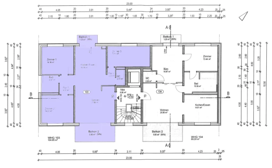 Grundriss Wohnung Nr. 103