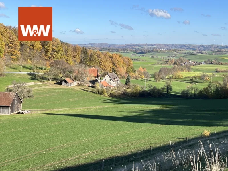 Ansicht - Haus kaufen in Obersontheim - Wunderschönes landwirtschaftliches Anwesen in Alleinlage!