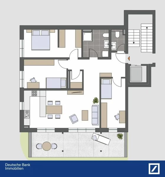 Grundriss 4-Zimmer geplant - Wohnung kaufen in Konstanz - DBI - RALF PAVALETZ - Exklusive Neubau-Wohnung in Konstanz