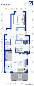 Grundriss Haus 2 / WE 2.8 - Wohnung kaufen in Bönnigheim - HOHENSTEIN VILLEN–DURCHDACHTER WOHNRAUM MIT VIEL PLATZ, LICHT & LUFT