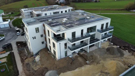 Süd-Ost-Ansicht - Wohnung kaufen in Burgoberbach - 2 Zimmer Wohnung mit Weitblick ins Grüne und Ostbalkon