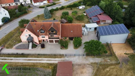  - Haus kaufen in Herrieden - Vielseitigkeit auf einem Blick: Wohnhaus, Halle und Lagerfläche - Ein Eldorado für Handwerksbetriebe