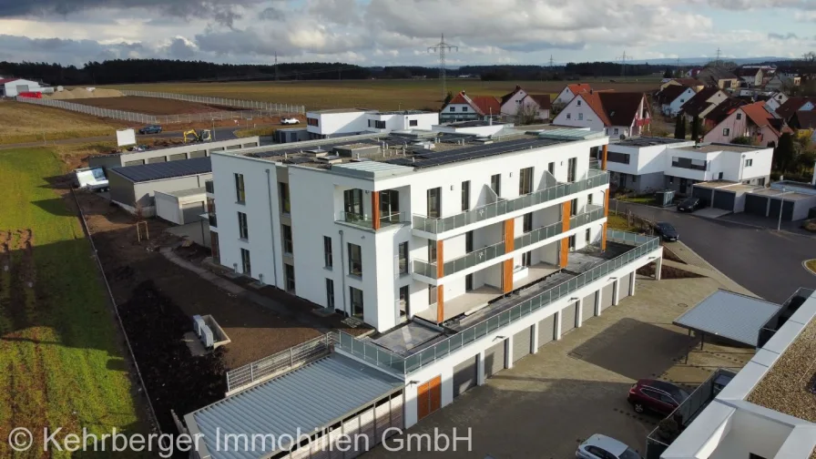 Nord-West- Ansicht - Wohnung kaufen in Burgoberbach - Abendsonne genießen - 2 Zimmerwohnung mit Westbalkon