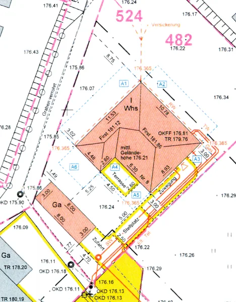 Lageplan zur Bauplanung