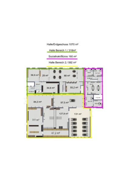 Halle Erdgeschoss 1070 m²