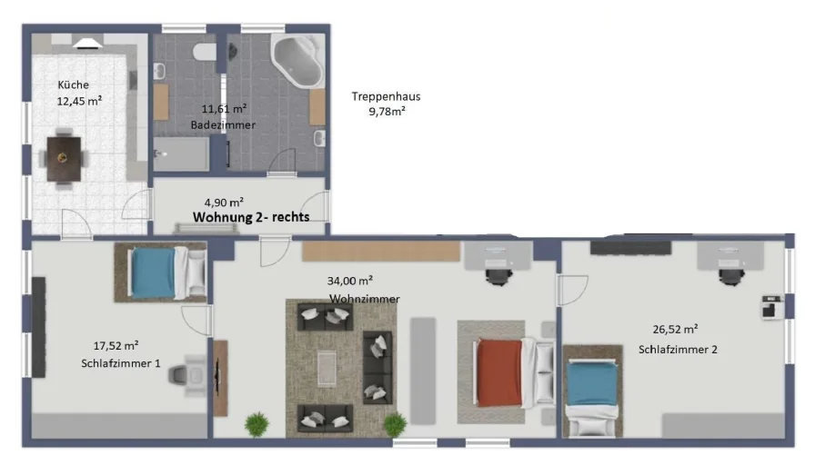 Grundriss Wohnung 107 m²