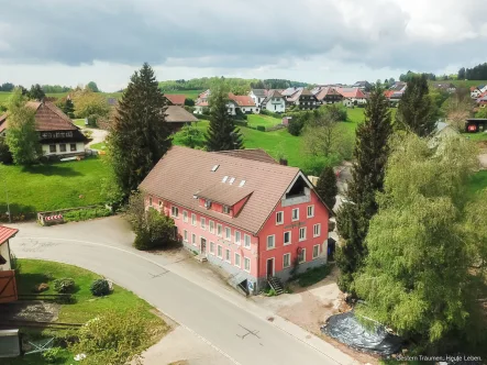 Luftaufnahme - Zinshaus/Renditeobjekt kaufen in Rickenbach / Bergalingen - RESERVIERT | Wohn- und Geschäftshaus mit vielfältigen Nutzungsmöglichkeiten und 11,3 % Bruttorendite zu verkaufen