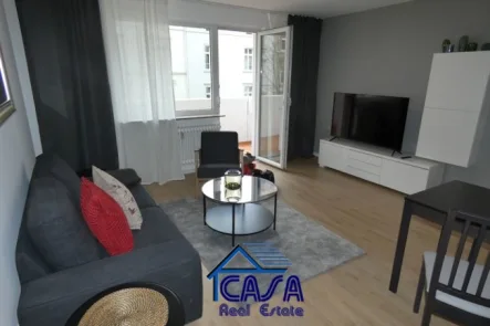 Wohnzimmer TV - Wohnung mieten in Frankfurt am Main / Westend-Nord - ALLES NEU:2 Zimmer mit Balkon im WESTEND mit Balkon