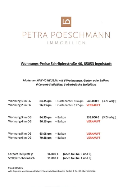 aktuelle Preisliste Schröplerstraße 46-130325